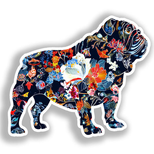 Bulldog English Dog Vinyl Decal Sticker for Car, Laptop, Tumbler and more # A018907-4" x 4"