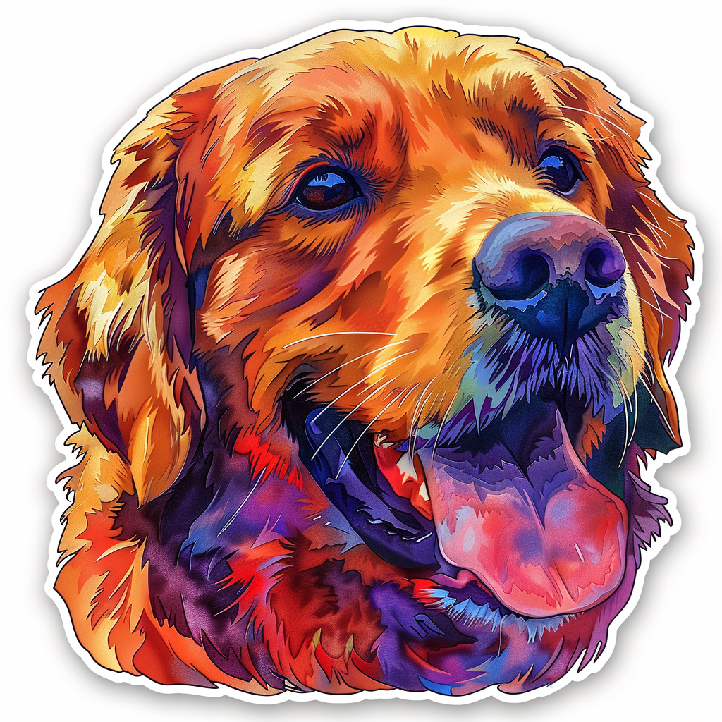 Golden Retriever Dog Vinyl Decal Sticker for Car, Laptop, Tumbler and more # F010542