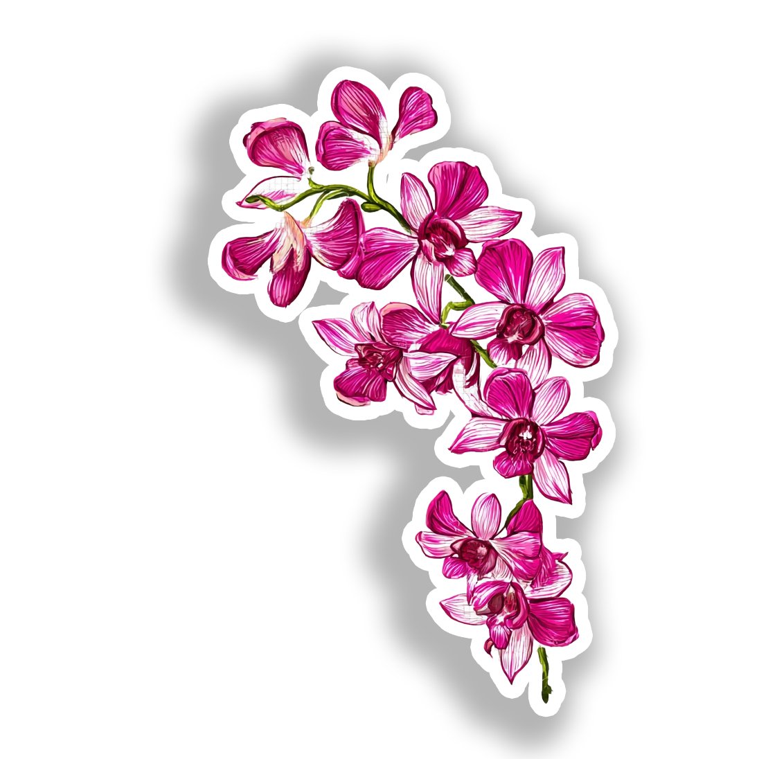 Orchid Flower Vinyl Decal Sticker for Car, Laptop, Tumbler and more # A019334-4" x 4"