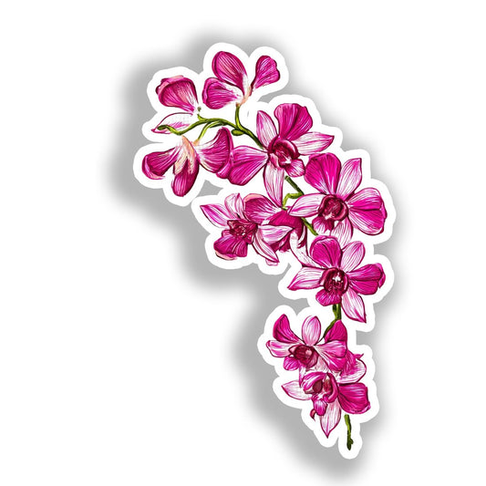 Orchid Flower Vinyl Decal Sticker for Car, Laptop, Tumbler and more # A019334-4" x 4"