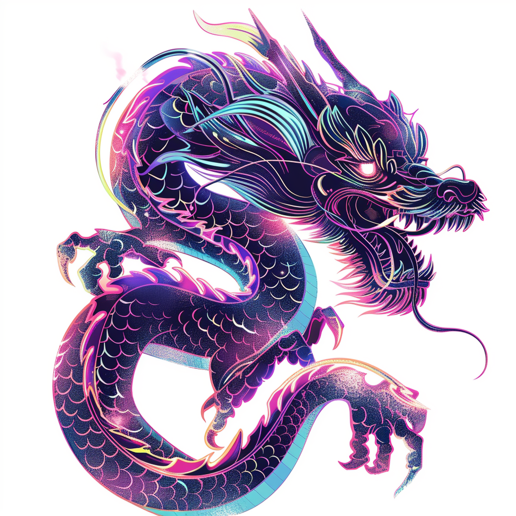 Dragon cyber punk majestic Expressive surreal Vinyl Decal Sticker for Car, Laptop, Tumbler and more # F019076