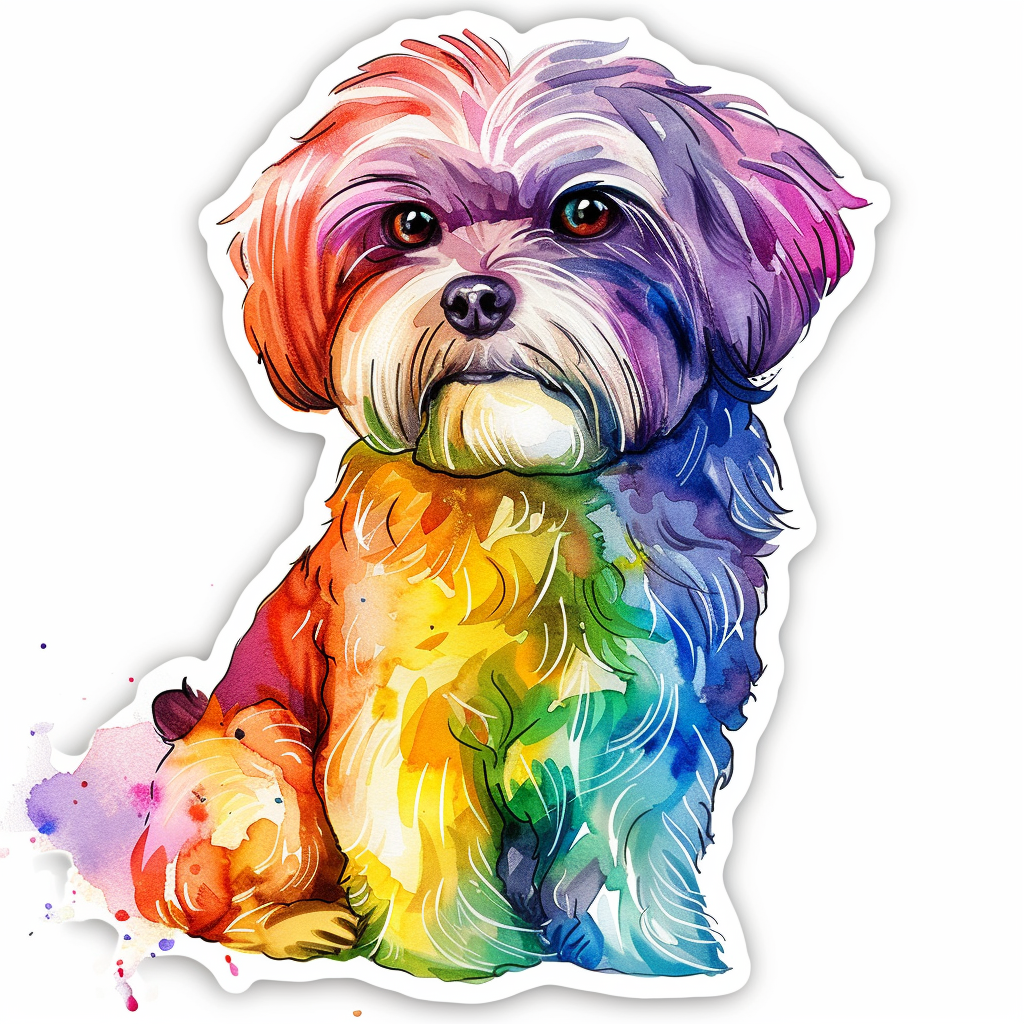Adorable Shih Tzu Dog Expressive surreal Vinyl Decal Sticker for Car, Laptop, Tumbler and more # F018535