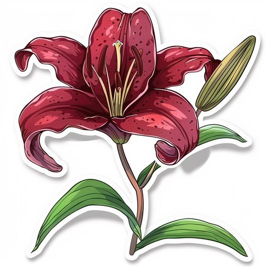 Lily flower majestic Expressive surreal Vinyl Decal Sticker for Car, Laptop, Tumbler and more # F023178