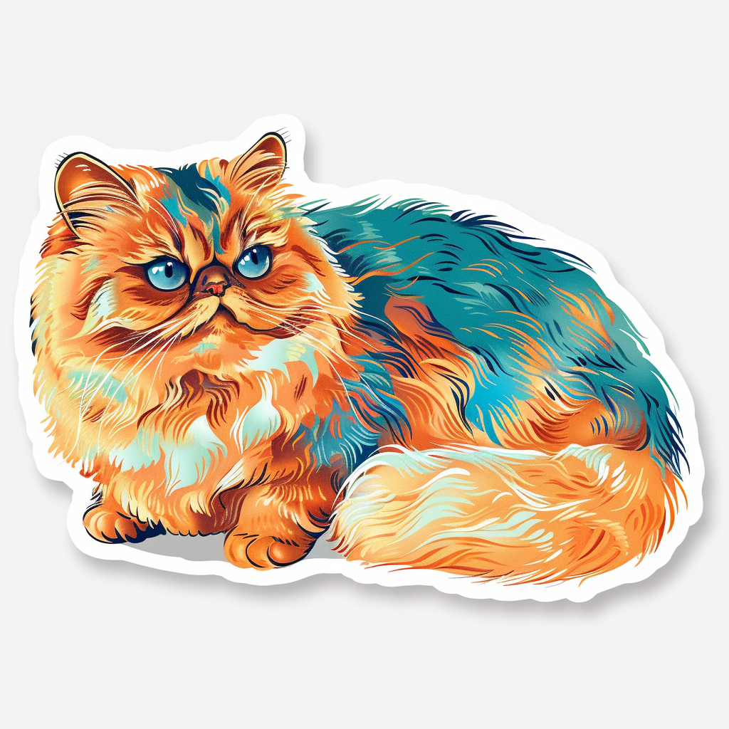 Persian cat Vinyl Decal Sticker for Car, Laptop, Tumbler and more # F07807