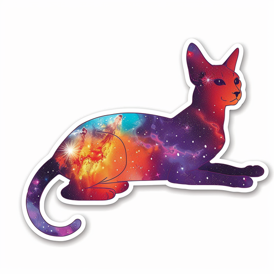 Abyssinian Cat astronaut majestic Expressive surreal Vinyl Decal Sticker for Car, Laptop, Tumbler and more # F021173-4" x 4"