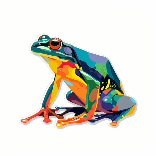 Sticker of a Frog majestic Expressive surreal Vinyl Decal Sticker for Car, Laptop, Tumbler and more # F015849