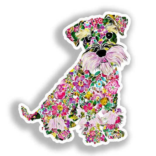 Miniature Schnauzer Dog Vinyl Decal Sticker for Car, Laptop, Tumbler and more # A019323-4" x 4"