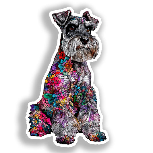 Miniature Schnauzer Dog Vinyl Decal Sticker for Car, Laptop, Tumbler and more # A019342-4" x 4"