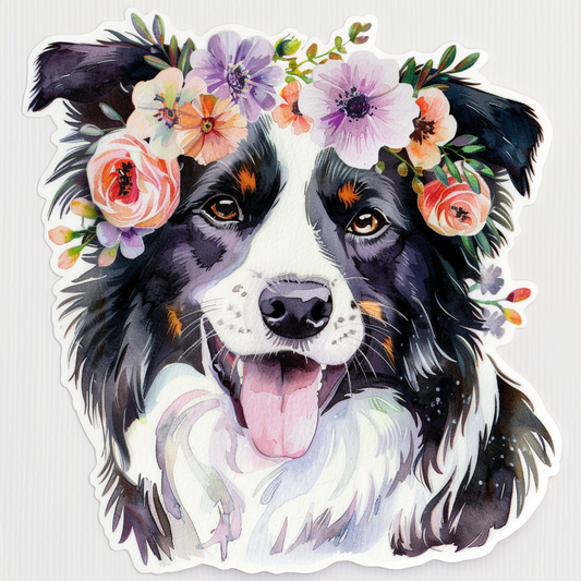 Sticker of a Border Collie Dog majestic Expressive surreal Vinyl Decal Sticker for Car, Laptop, Tumbler and more # F021890