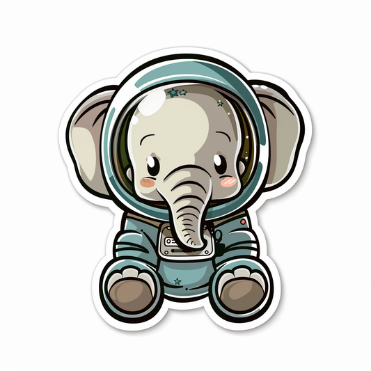 Elephant Expressive surreal Vinyl Decal Sticker for Car, Laptop, Tumbler and more # F022383