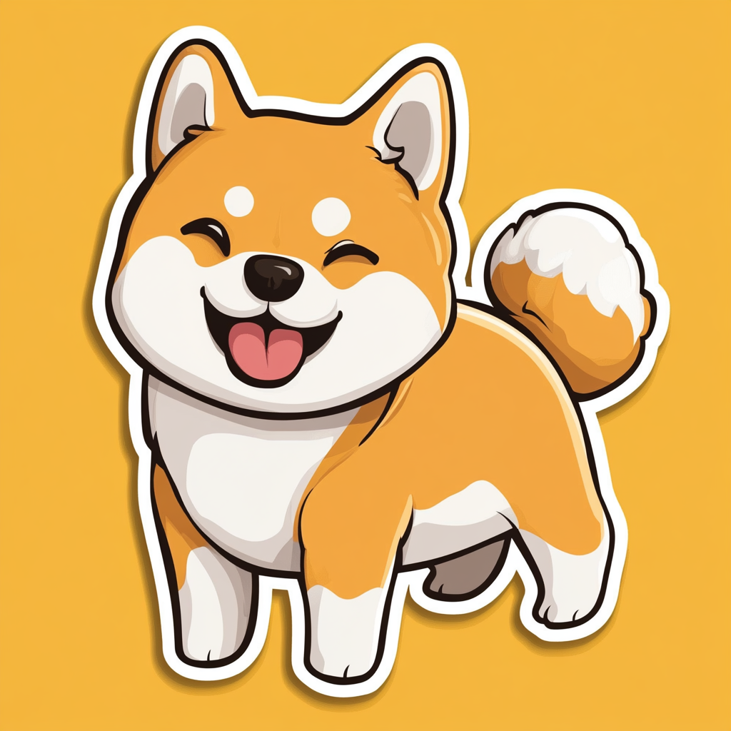 Shiba Inu sticker cartoon style Expressive surreal Vinyl Decal Sticker for Car, Laptop, Tumbler and more # F025832