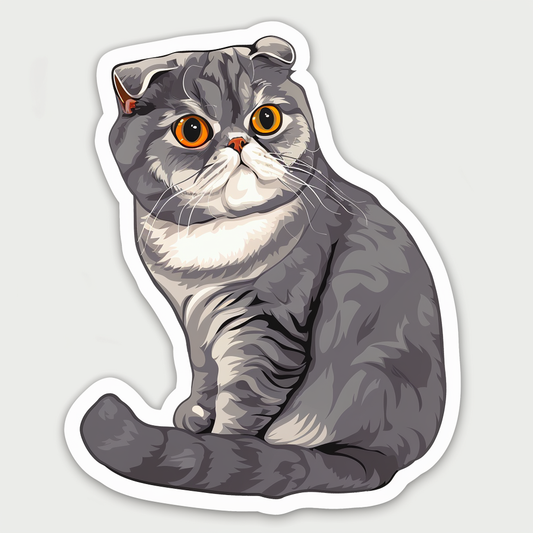 Scottish Fold cat Vinyl Decal Sticker for Car, Laptop, Tumbler and more # F07778