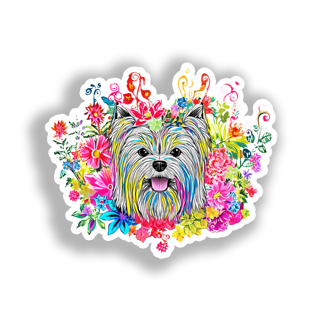 Yorkshire Terrier Dog Vinyl Decal Sticker for Car, Laptop, Tumbler and more # A017174-4" x 4"