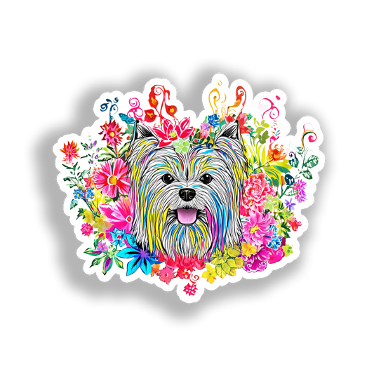 Yorkshire Terrier Dog Vinyl Decal Sticker for Car, Laptop, Tumbler and more # A017174-4" x 4"