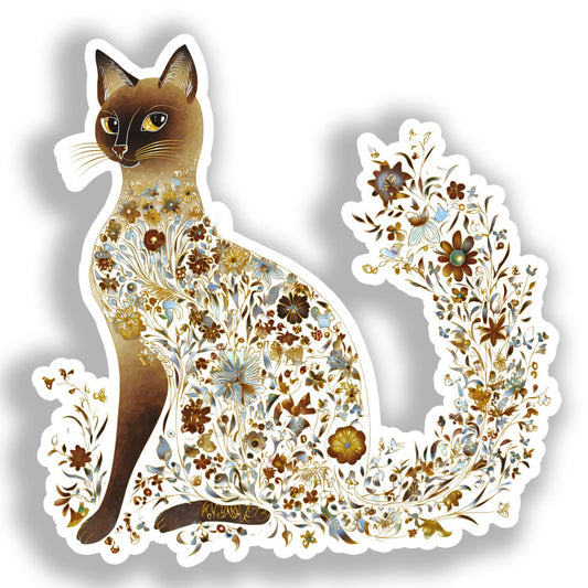 Burmese Cat Vinyl Decal Sticker for Car, Laptop, Tumbler and more # A018899-4" x 4"