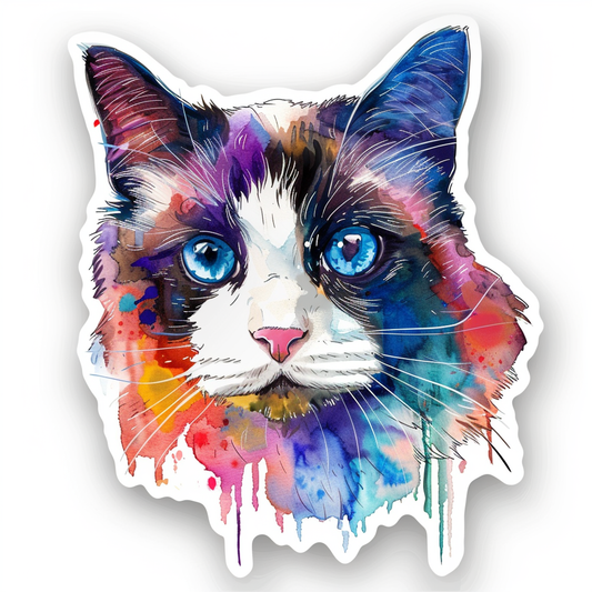 Ragdoll Cat Vinyl Decal Sticker for Car, Laptop, Tumbler and more # F010176