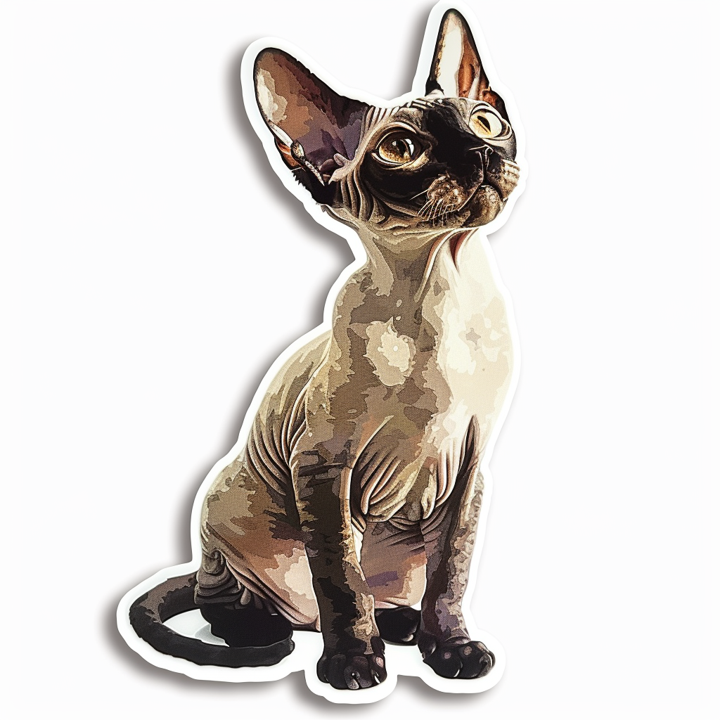 Devon Rex Cat Vinyl Decal Sticker for Car, Laptop, Tumbler and more # F09783