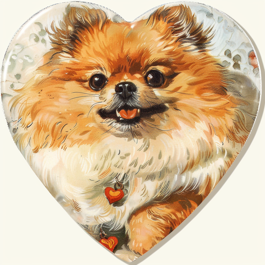 Sticker of a Pomeranian Dog majestic Expressive surreal Heartcore Vinyl Decal Sticker for Car, Laptop, Tumbler and more # F014055