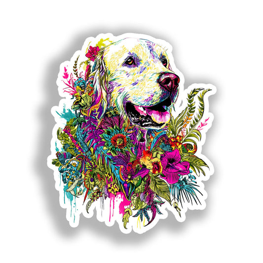 Golden Retriever Dog Vinyl Decal Sticker for Car, Laptop, Tumbler and more # A019538-4" x 4"