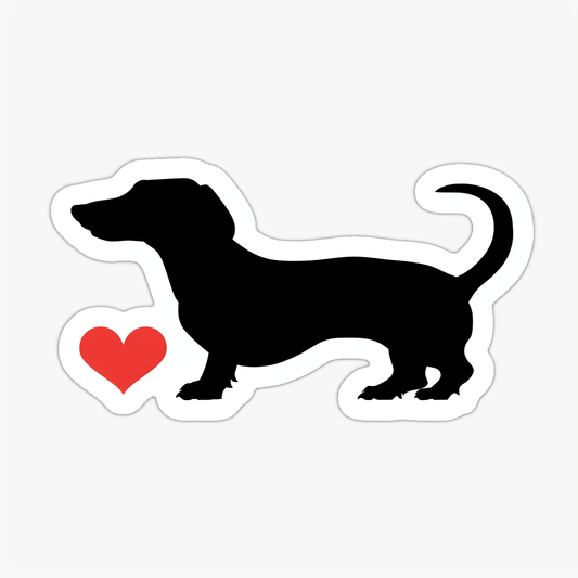 Dachshund Dog Heartcore Vinyl Decal Sticker for Car, Laptop, Tumbler and more # F012762