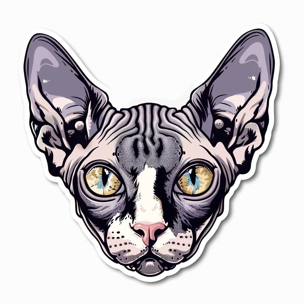 Sphynx Cat Vinyl Decal Sticker for Car, Laptop, Tumbler and more # F010078
