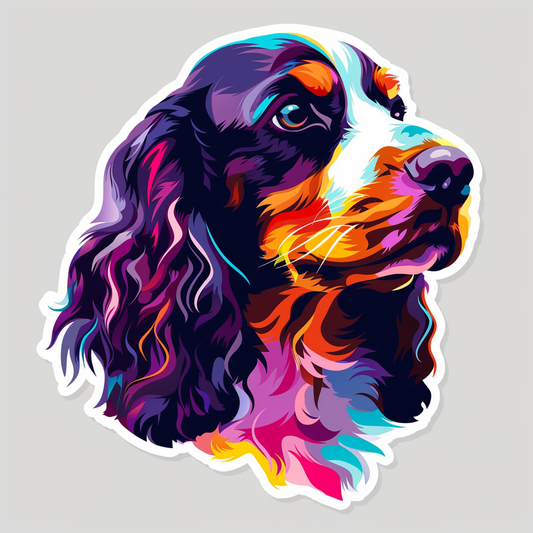 Cocker Spaniel Dog majestic Expressive surreal Vinyl Decal Sticker for Car, Laptop, Tumbler and more # F020313-4" x 4"