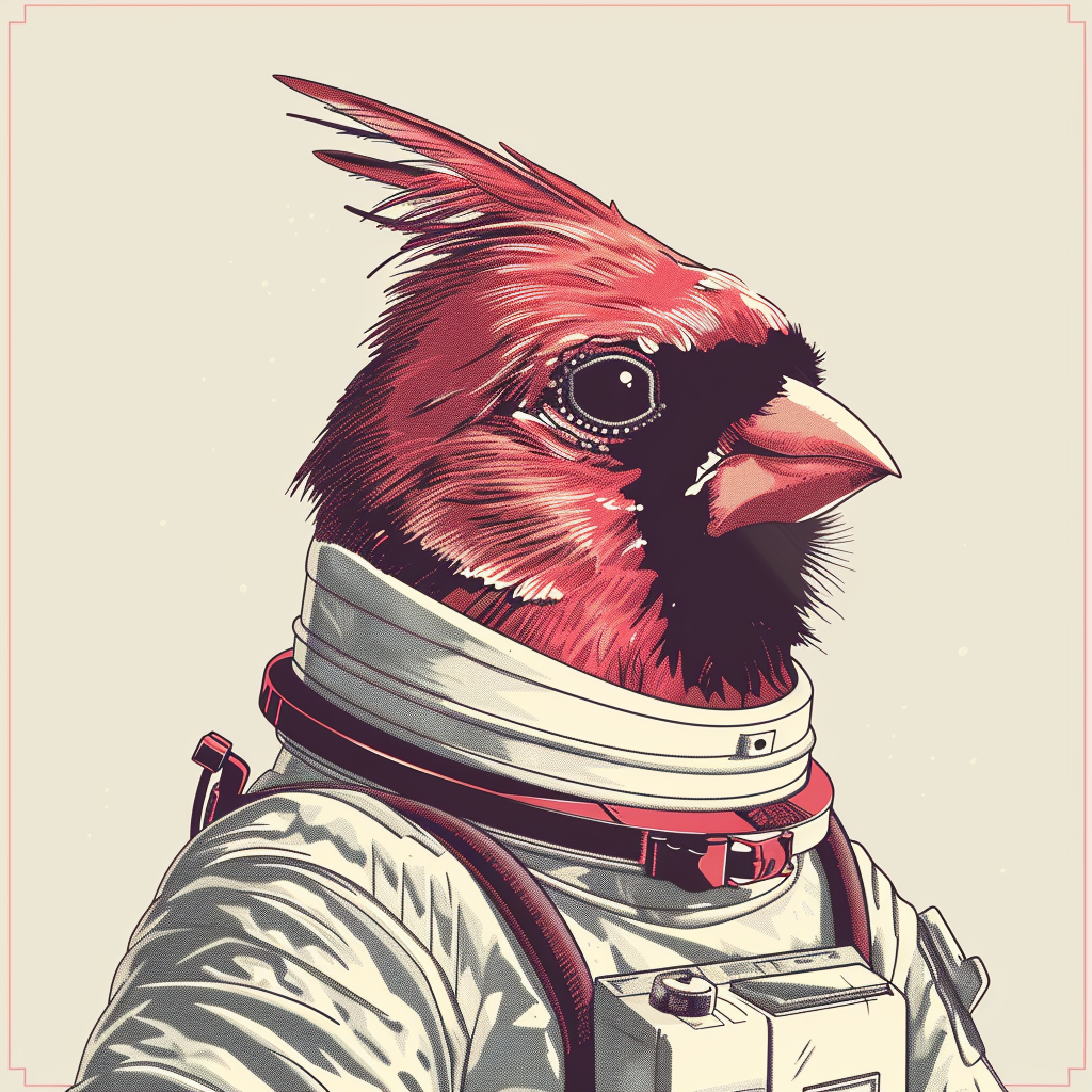 Cardinal Bird majestic Expressive surreal Vinyl Decal Sticker for Car, Laptop, Tumbler and more # F024213