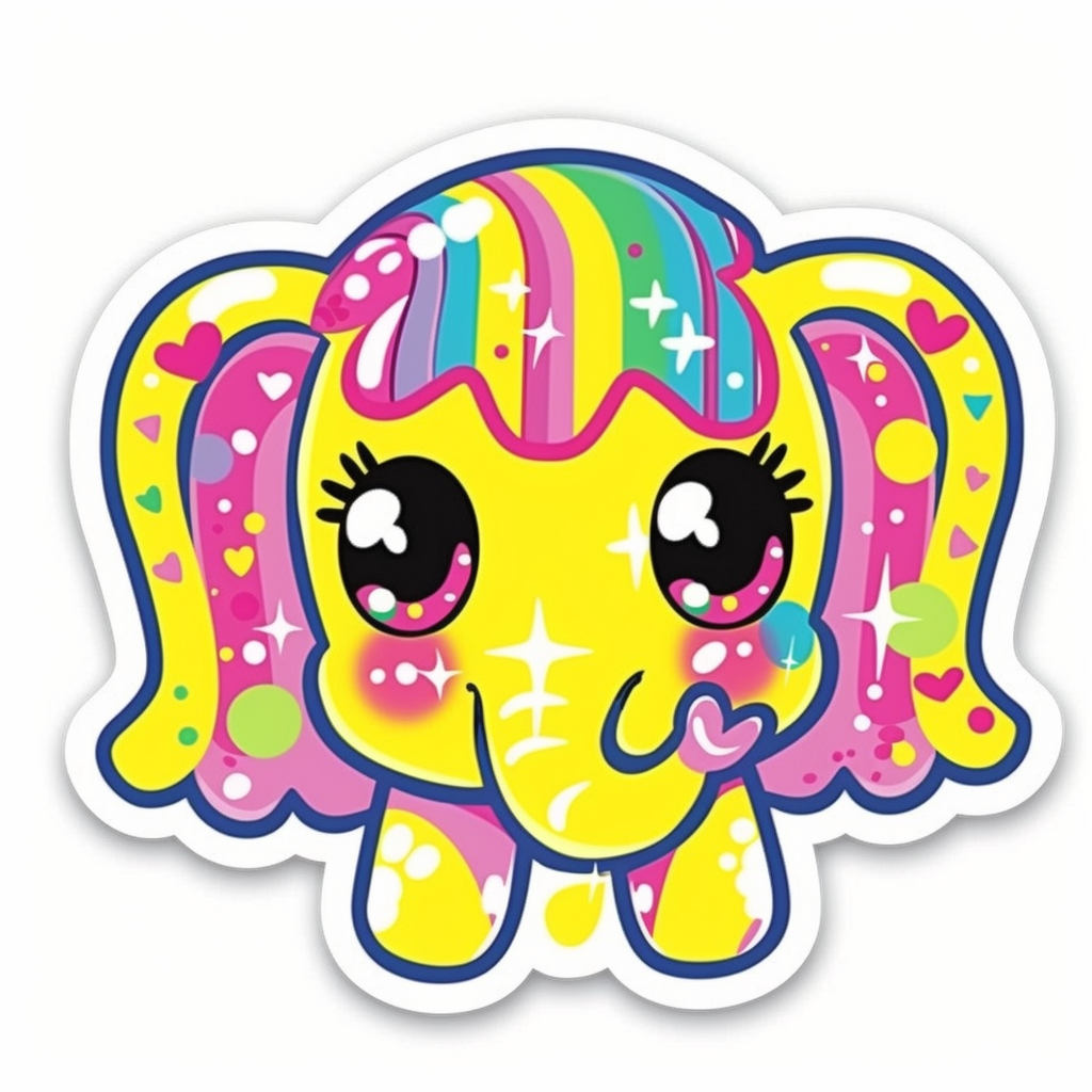 Elephant Expressive surreal Vinyl Decal Sticker for Car, Laptop, Tumbler and more # F022372-4" x 4"