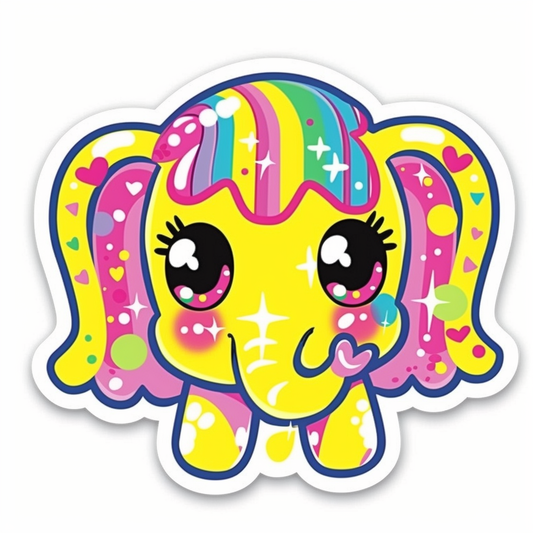 Elephant Expressive surreal Vinyl Decal Sticker for Car, Laptop, Tumbler and more # F022372-4" x 4"