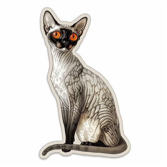 Devon Rex Cat Vinyl Decal Sticker for Car, Laptop, Tumbler and more # F09779