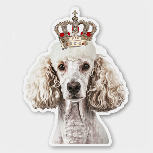 Poodle Dog crowned Vinyl Decal Sticker for Car, Laptop, Tumbler and more # F012607