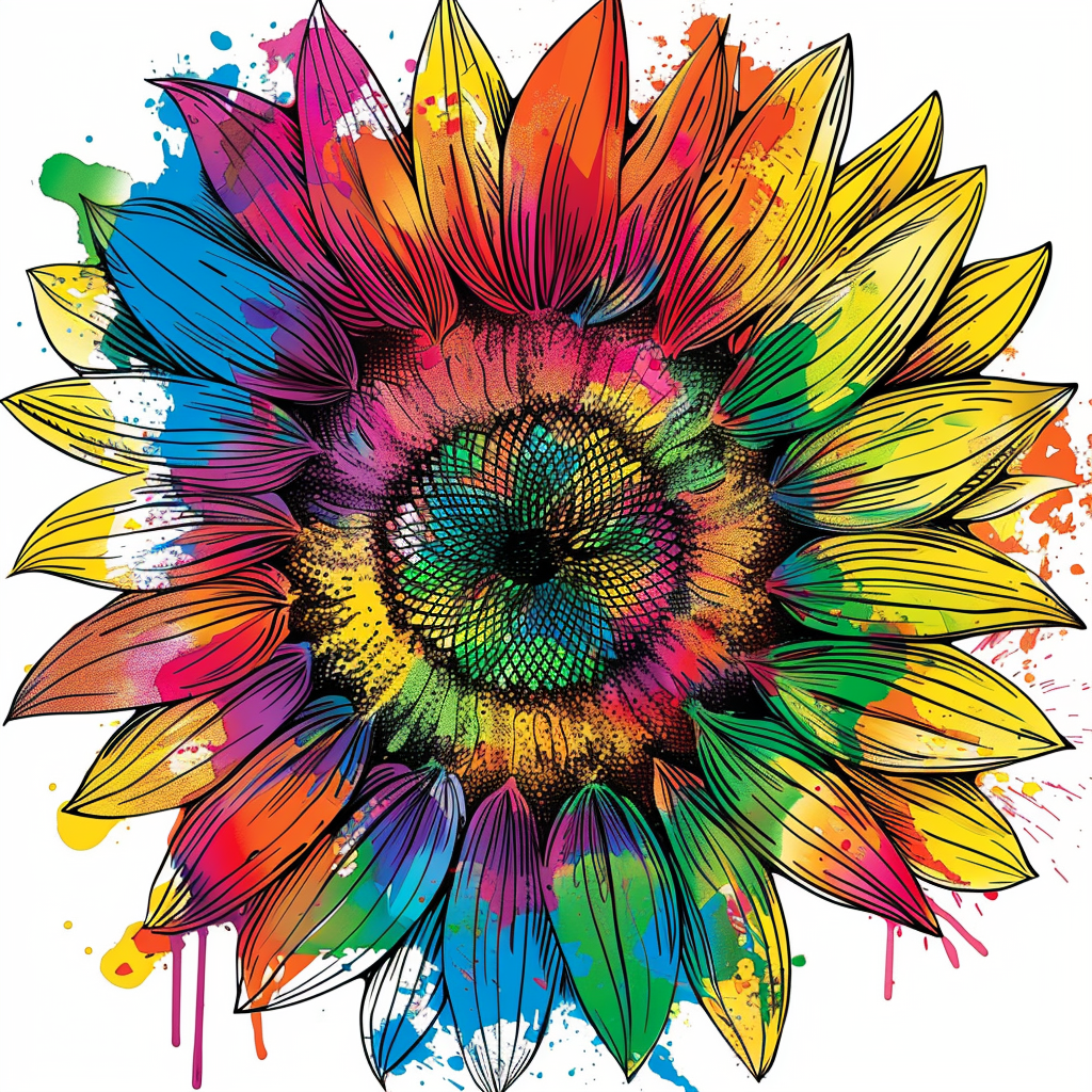 Sunflower flower majestic Expressive surreal Vinyl Decal Sticker for Car, Laptop, Tumbler and more # F022962