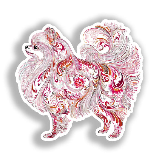 Pomeranian Dog Vinyl Decal Sticker for Car, Laptop, Tumbler and more # A017428-4" x 4"