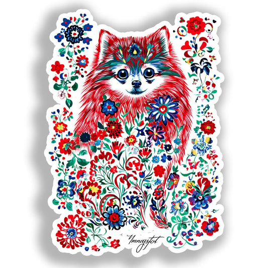 Pomeranian Dog Vinyl Decal Sticker for Car, Laptop, Tumbler and more # A017325-4" x 4"