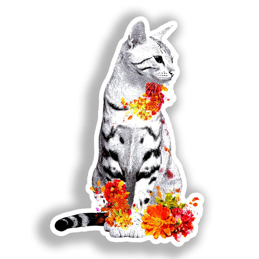 Egyptian Mau Cat Vinyl Decal Sticker for Car, Laptop, Tumbler and more # A019651-4" x 4"