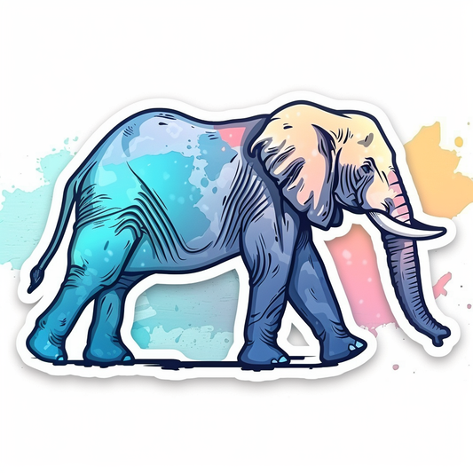 Elephant Expressive surreal Vinyl Decal Sticker for Car, Laptop, Tumbler and more # F022237-4" x 4"