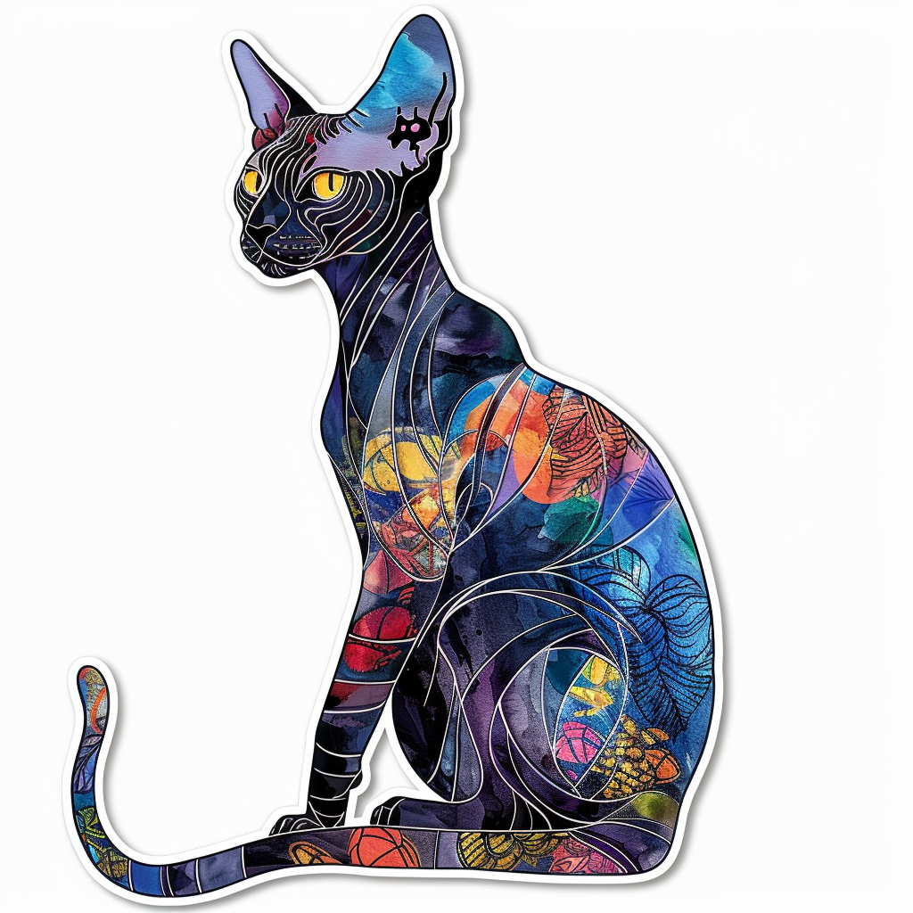 Sphynx Cat Vinyl Decal Sticker for Car, Laptop, Tumbler and more # F010016