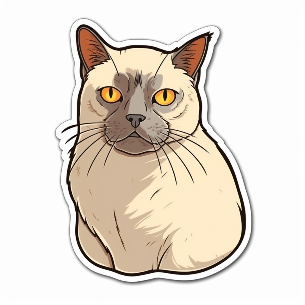 Burmese Cat Vinyl Decal Sticker for Car, Laptop, Tumbler and more # F010761