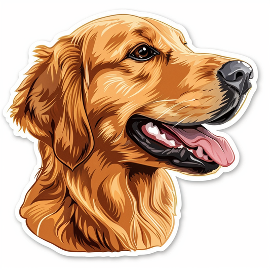 Golden Retriever Dog Vinyl Decal Sticker for Car, Laptop, Tumbler and more # F010496