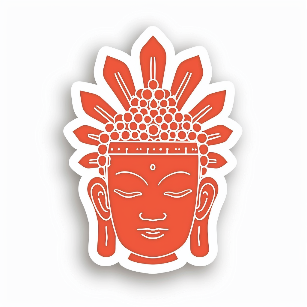 Buddha cartoon majestic Expressive surreal Vinyl Decal Sticker for Car, Laptop, Tumbler and more # F017031