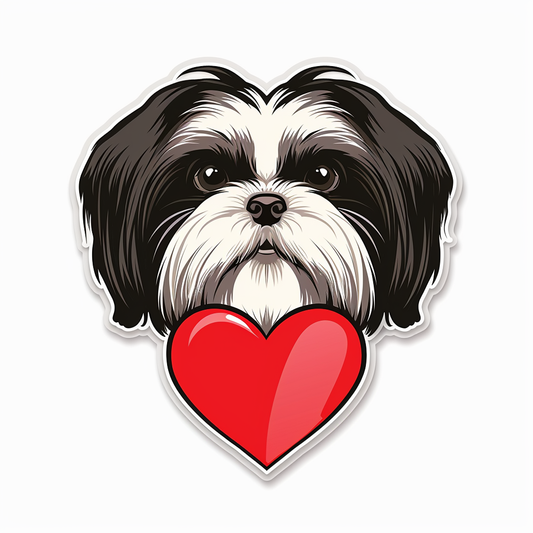 Adorable Shih Tzu Dog Expressive surreal Vinyl Decal Sticker for Car, Laptop, Tumbler and more # F018317