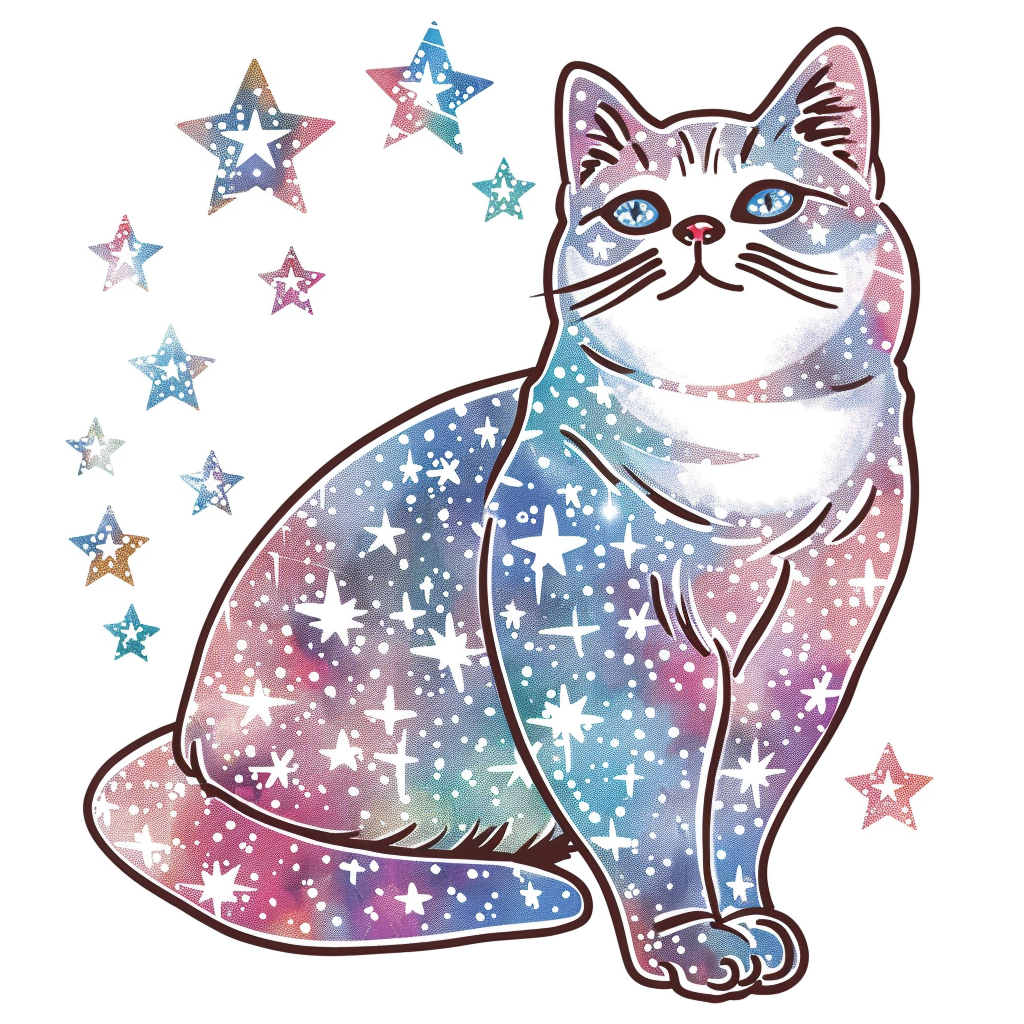 American Shorthair Cat majestic Expressive surreal Vinyl Decal Sticker for Car, Laptop, Tumbler and more # F018862