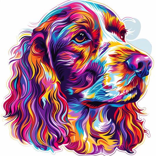 Sticker of a Cocker Spaniel Dog majestic Expressive surreal Vinyl Decal Sticker for Car, Laptop, Tumbler and more # F020167