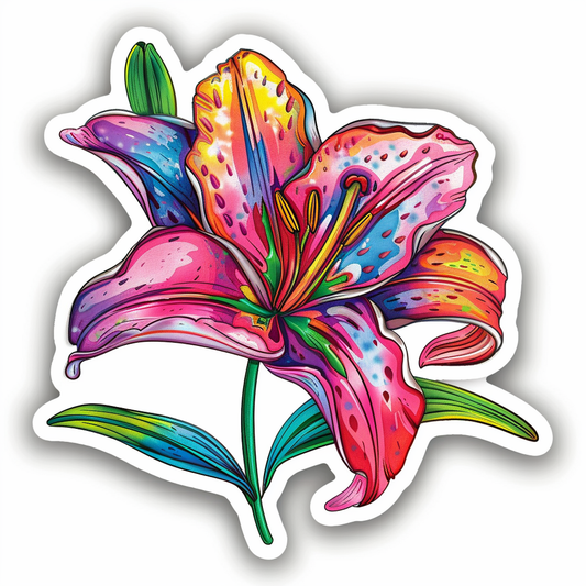 Lily flower majestic Expressive surreal Vinyl Decal Sticker for Car, Laptop, Tumbler and more # F023247
