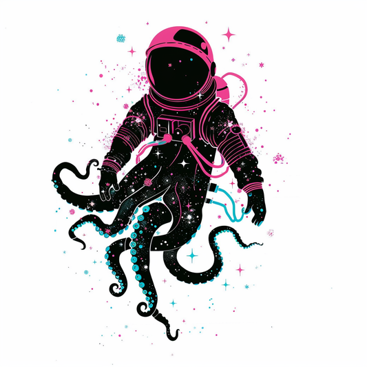 Sticker of an Octopus astronaut majestic Expressive surreal Vinyl Decal Sticker for Car, Laptop, Tumbler and more # F015480