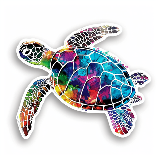 Sticker of a turtle majestic Expressive surreal Vinyl Decal Sticker for Car, Laptop, Tumbler and more # F022030