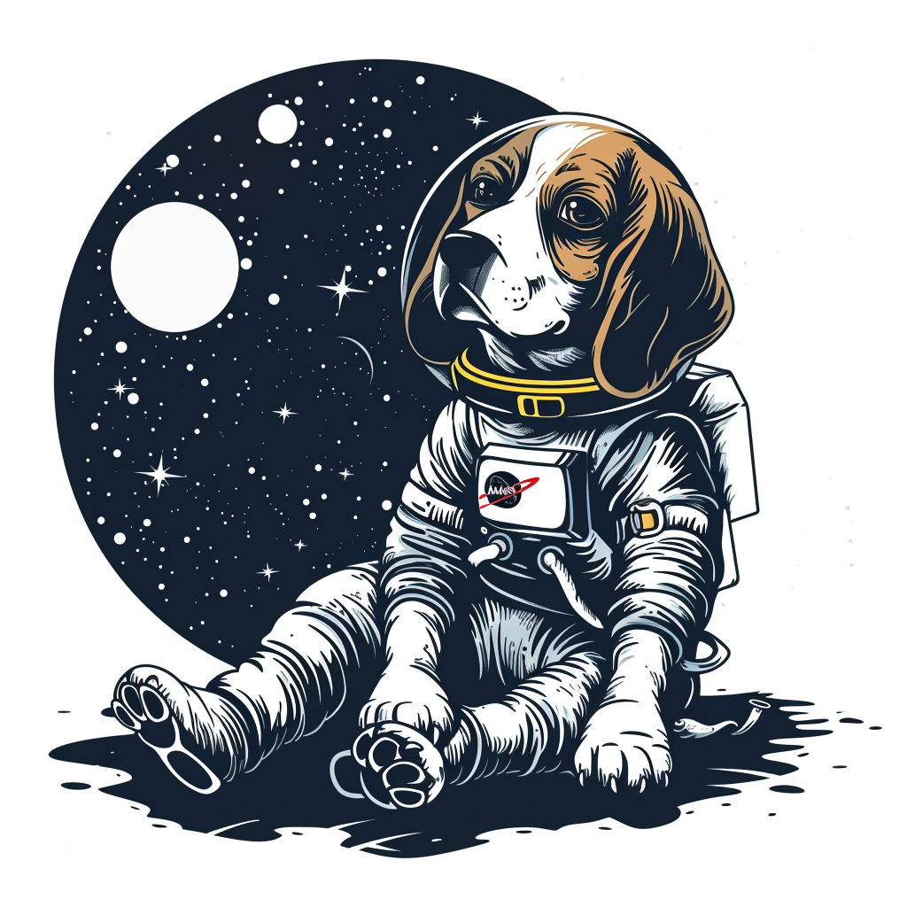 Beagle dog astronaut Vinyl Decal Sticker for Car, Laptop, Tumbler and more # F011972
