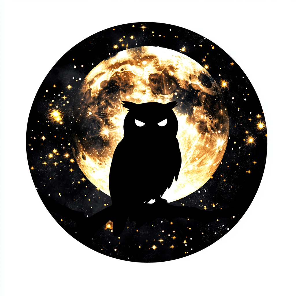 Owl Moon and Stars Vinyl Decal Sticker for Car, Laptop, Tumbler and more # F025747