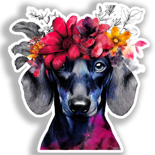 Dachshund Dog Vinyl Decal Sticker for Car, Laptop, Tumbler and more # A019737-4" x 4"