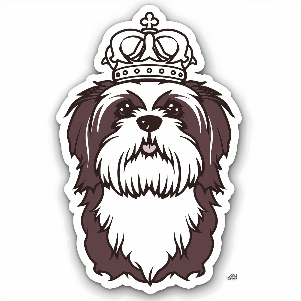Adorable Shih Tzu Dog Expressive surreal Vinyl Decal Sticker for Car, Laptop, Tumbler and more # F018411